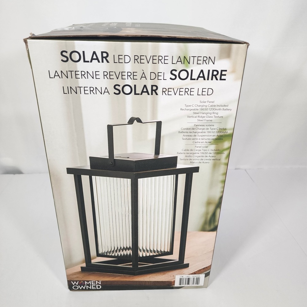 Evergreen Solar LED Revere Lantern Outdoor Table Light NIB Item 1934250 - Picture 2 of 9